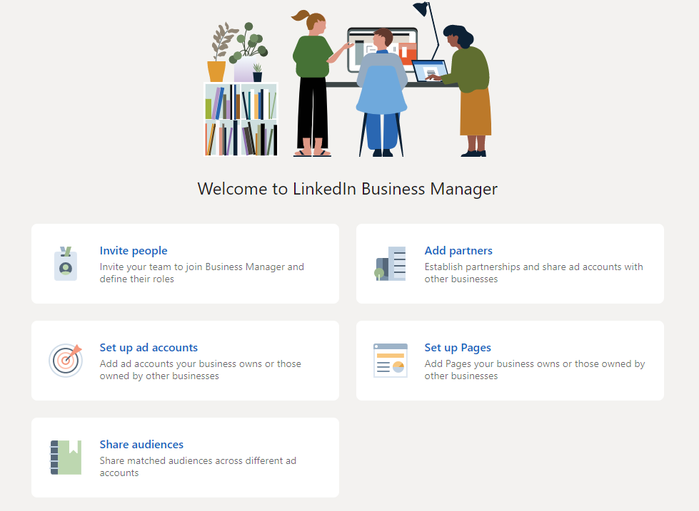 Screenshot of LinkedIn's Business Manager dashboard